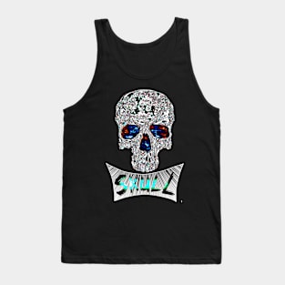 Retro skull, colourful skull. Tank Top